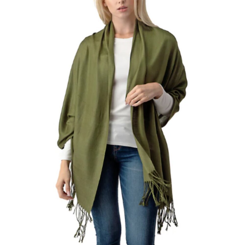 Pashmina Shawl in Olive Green